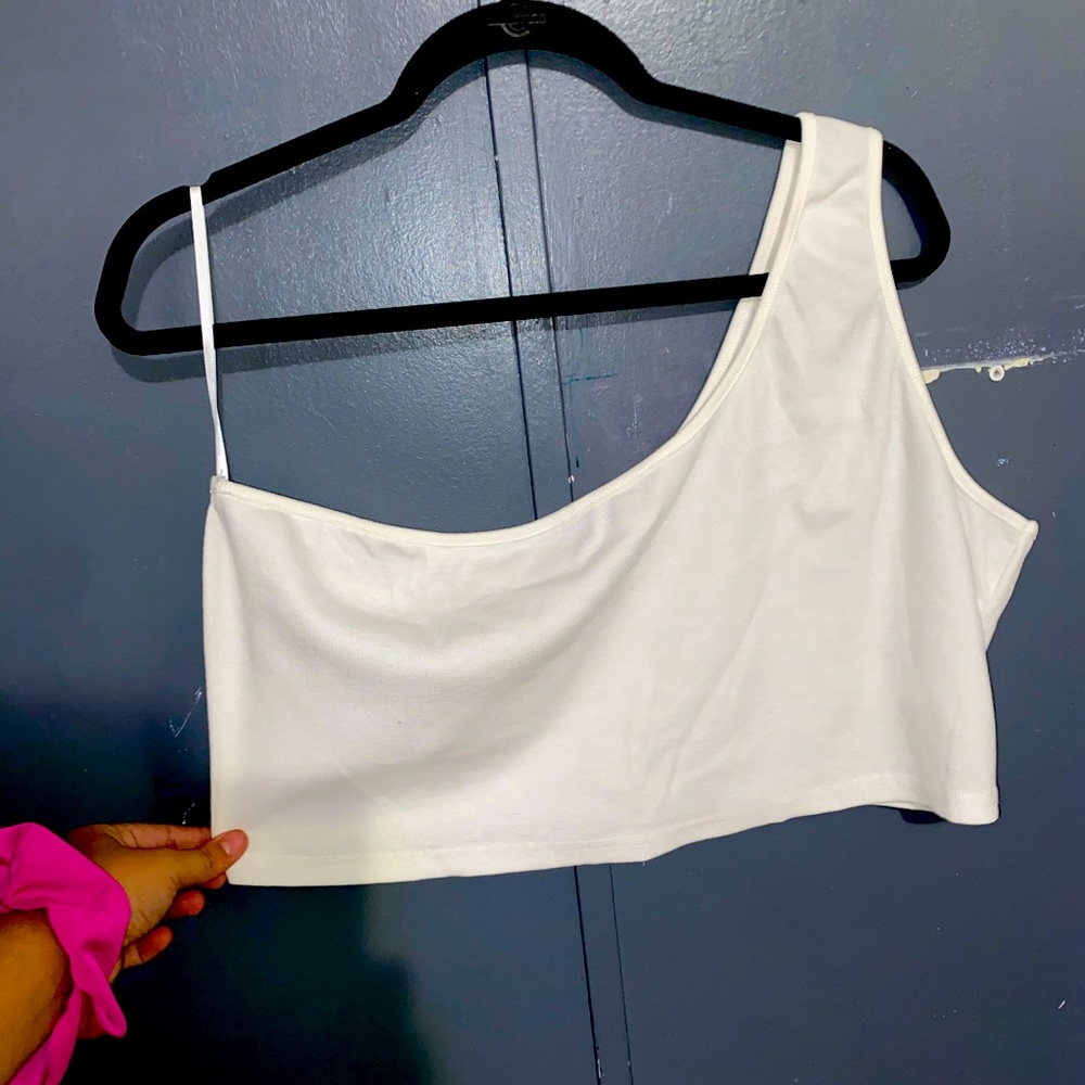 Plus size shein off the shoulder crop top